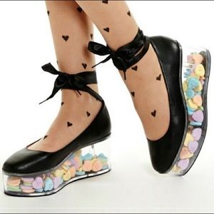 dollskill YRU Swan platform ballet shoes